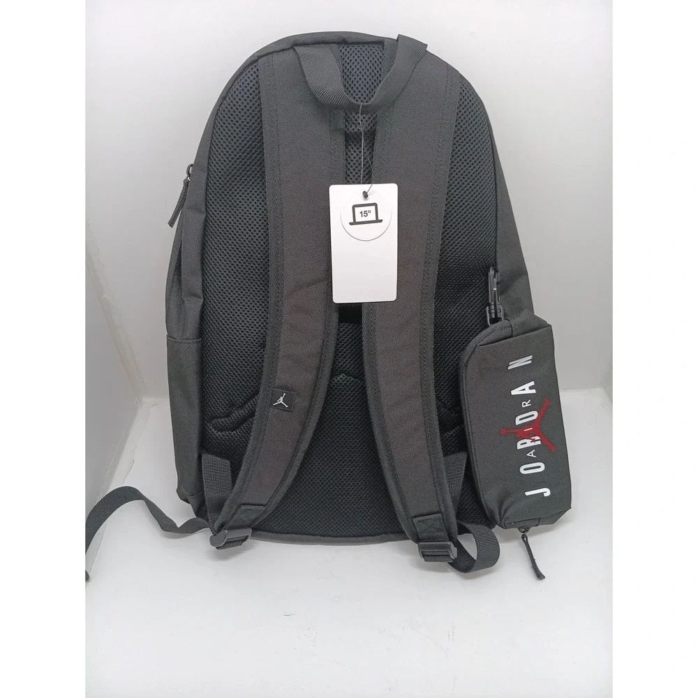 Nike Air Jordan Backpack Black/Red White Logo with Bottle Bag Brand New W/ Tags